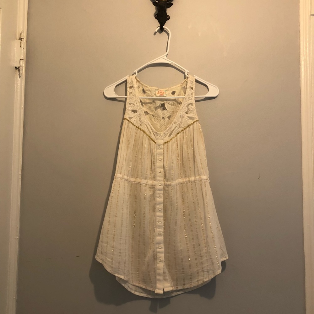 White and gold free people tunic!